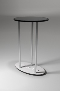 LED Textilní oválný stolek 60