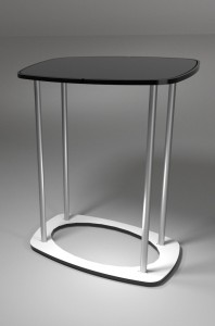 LED Textilní obdélníkový stolek 80