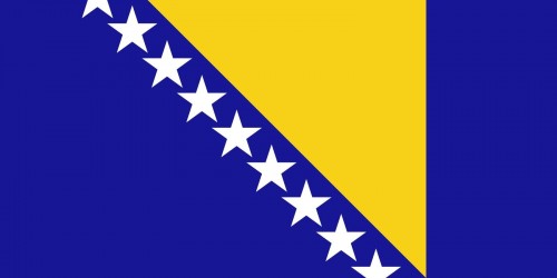 Samolepka - vlajka Bosna a Hercegovina