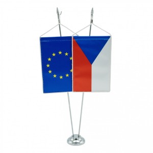 Stoj�nek kovov� st��brn� 40 cm