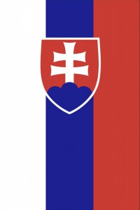 Slovensk vlajka na stor s ramenem