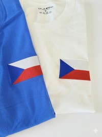 Triko s v��ivkou vlajky �R - modr�