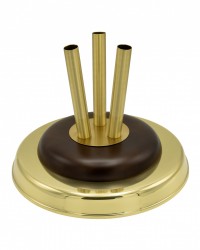 Stojan na vlajku dreven so zlatou podstavou